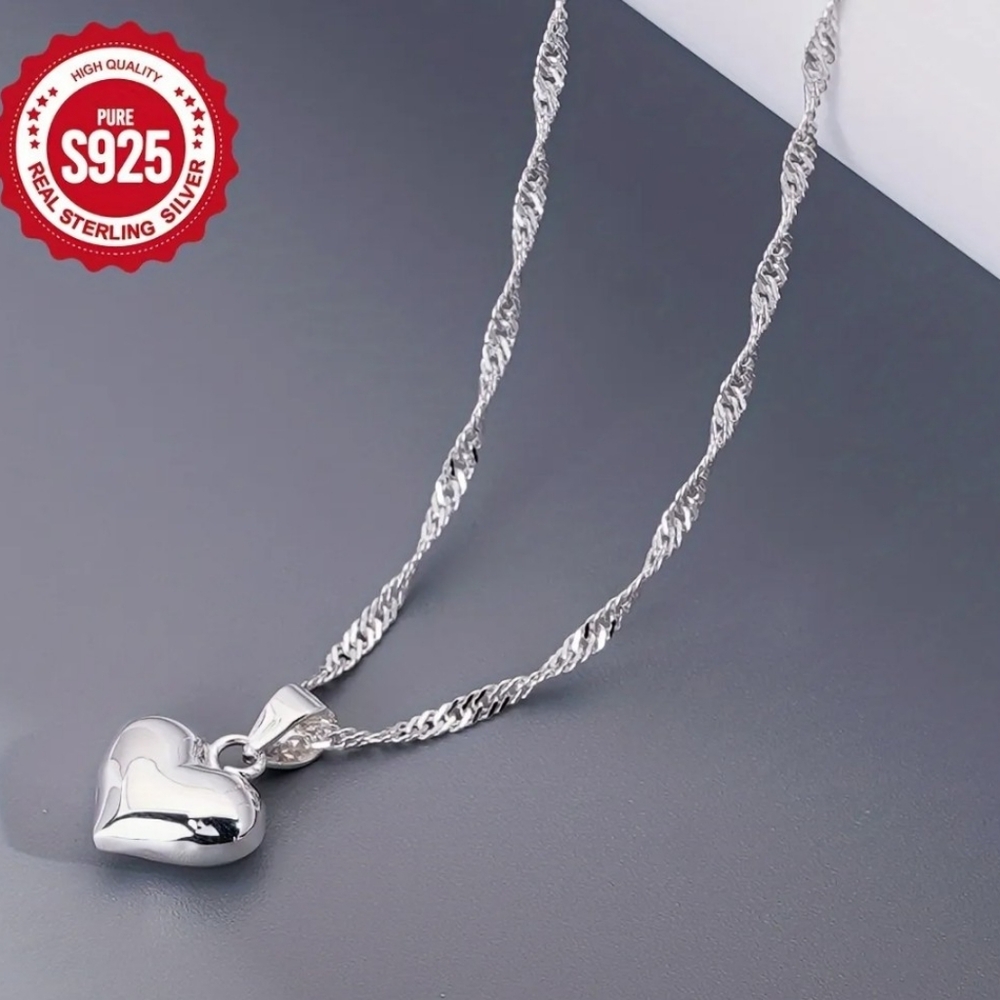 Sterling Silver Heart Pendant Necklace